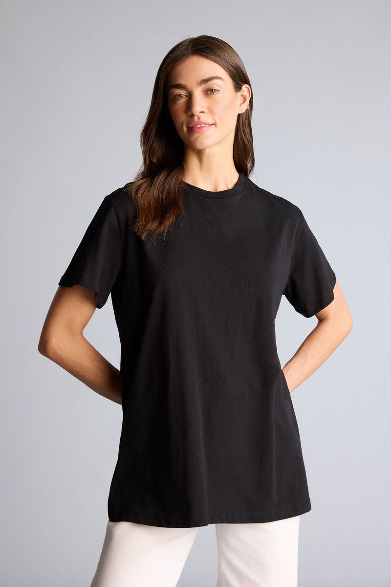 DeFacto Black Woman Regular Fit Crew Neck Short Sleeve Tunic Casual - Image 3