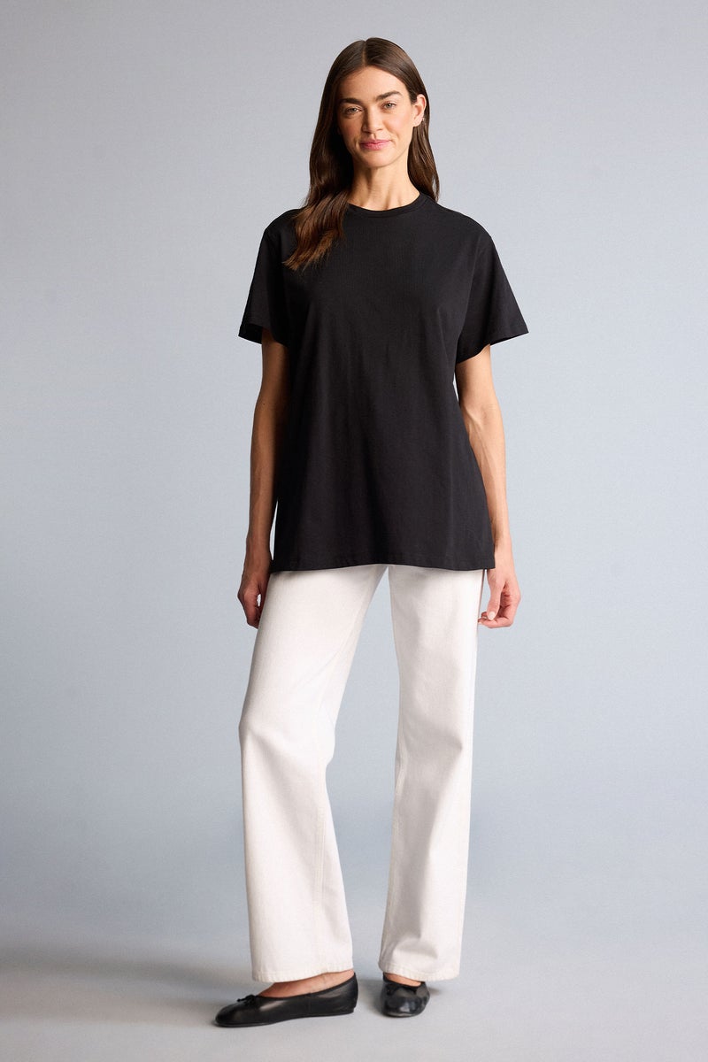 DeFacto Black Woman Regular Fit Crew Neck Short Sleeve Tunic Casual - Image 2