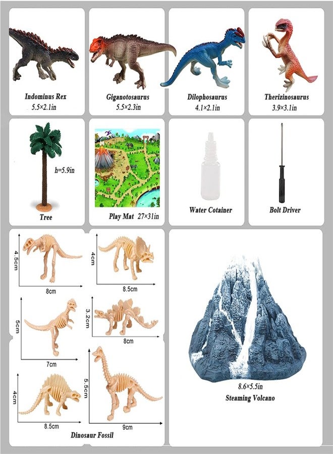 shouldbuy Erupting Volcano Model Dinosaur Toys with Mat & Trees,Dinosaur Playset Science Kit for Kids 3-5 - Image 4