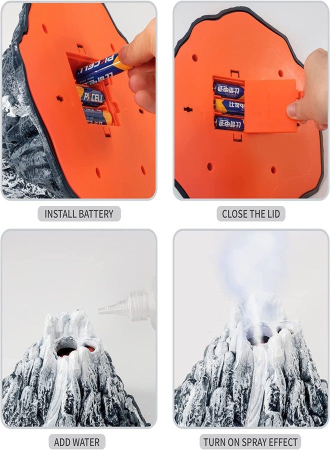 shouldbuy Erupting Volcano Model Dinosaur Toys with Mat & Trees,Dinosaur Playset Science Kit for Kids 3-5 - Image 3