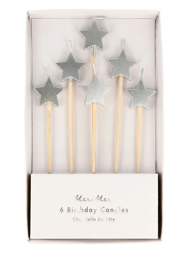 Meri Meri Silver Star Candles