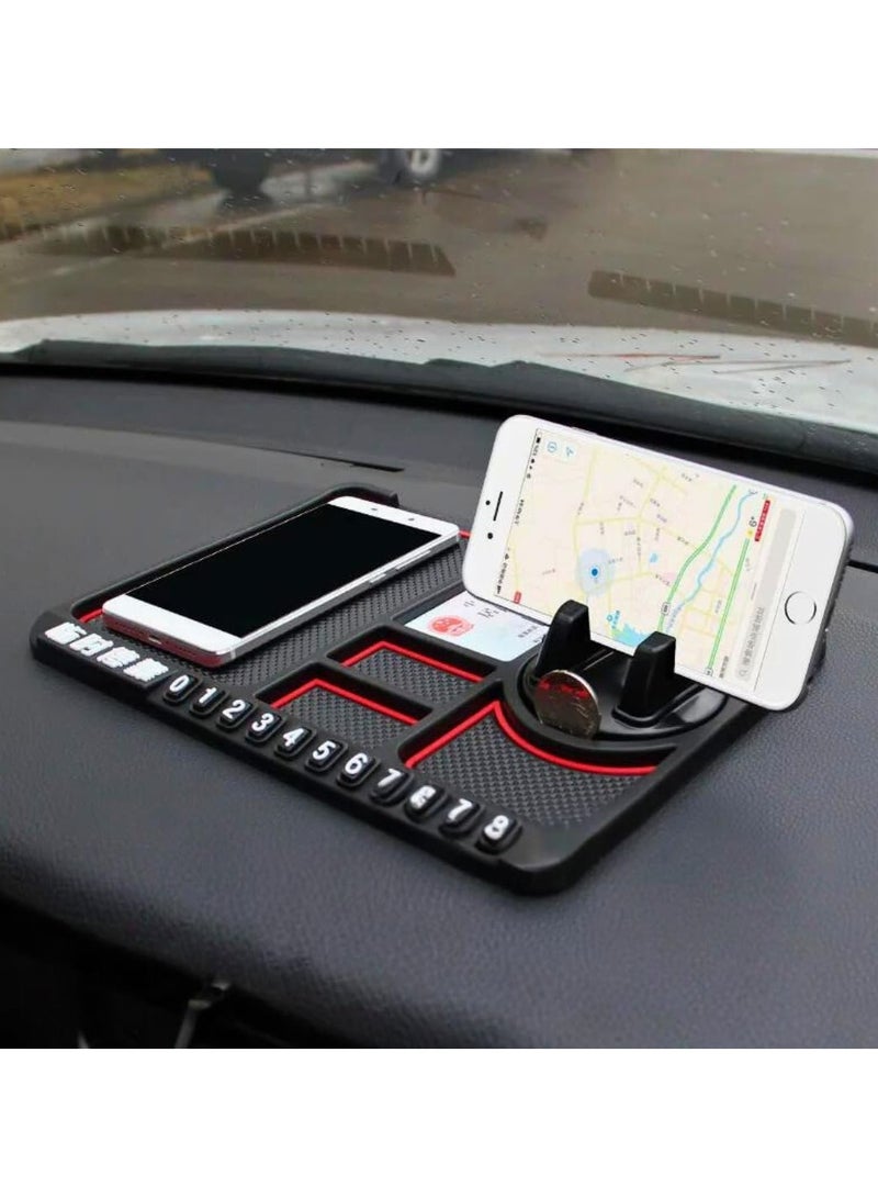 Car Dashboard Organizer with Phone Holder and Storage Compartments - Image 1