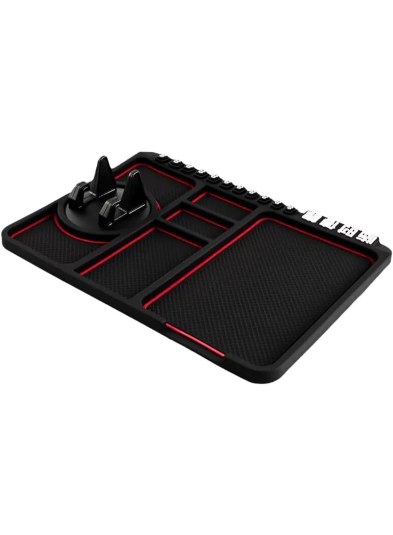 Car Dashboard Organizer with Phone Holder and Storage Compartments - Image 2