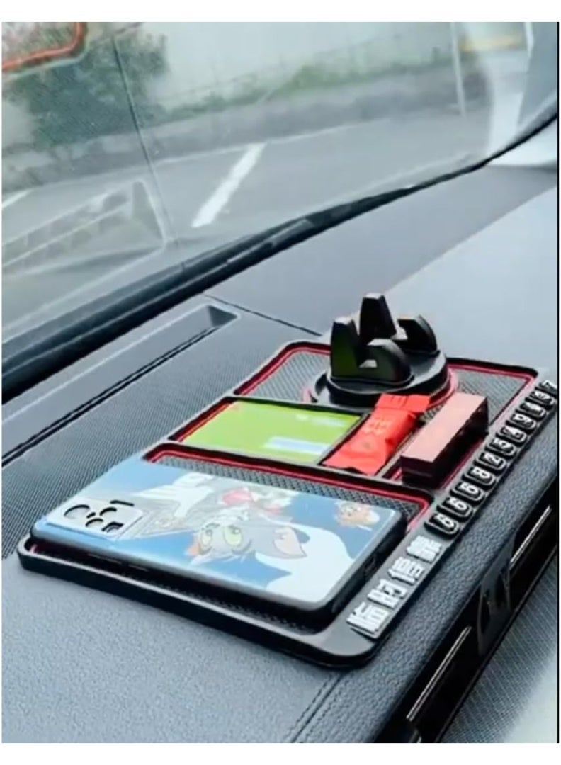 Car Dashboard Organizer with Phone Holder and Storage Compartments - Image 4