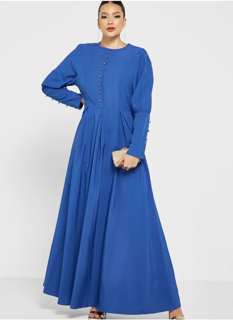Khizana Button Detail A-Line Dress