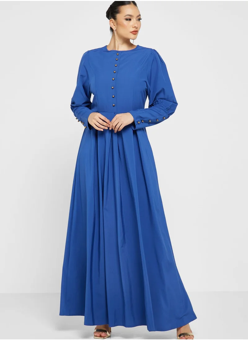 Khizana Button Detail A-Line Dress