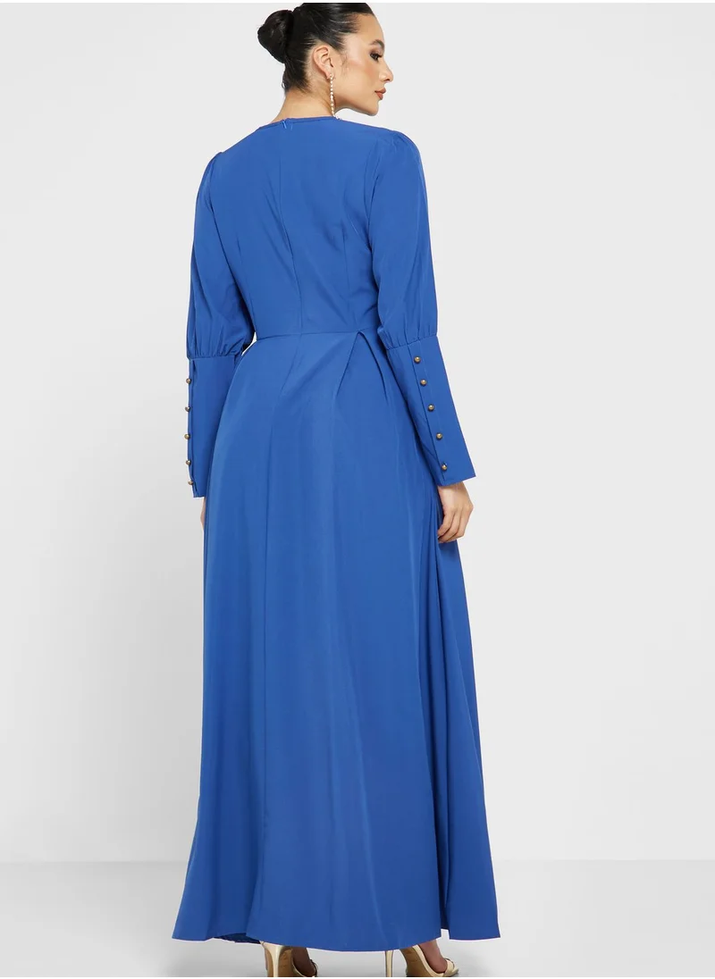 Khizana Button Detail A-Line Dress