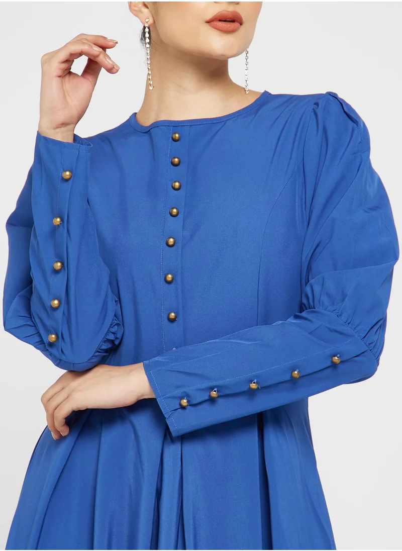 Khizana Button Detail A-Line Dress