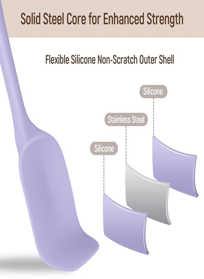 توموروتيك مجموعة ملاعق سيليكون متعددة الأحجام من توموروتك، 6 قطع، 5 ألوان للماكارون، تصميم قطعة واحدة، حواف مرنة، لا تخدش أواني الطهي، آمنة للغسل في غسالة الصحون، مصنوعة من مواد غذائية غير سامة، مقاومة عالية للحرارة من -104 درجة فهرنهايت إلى 600 درجة فهرنهايت - Image 4