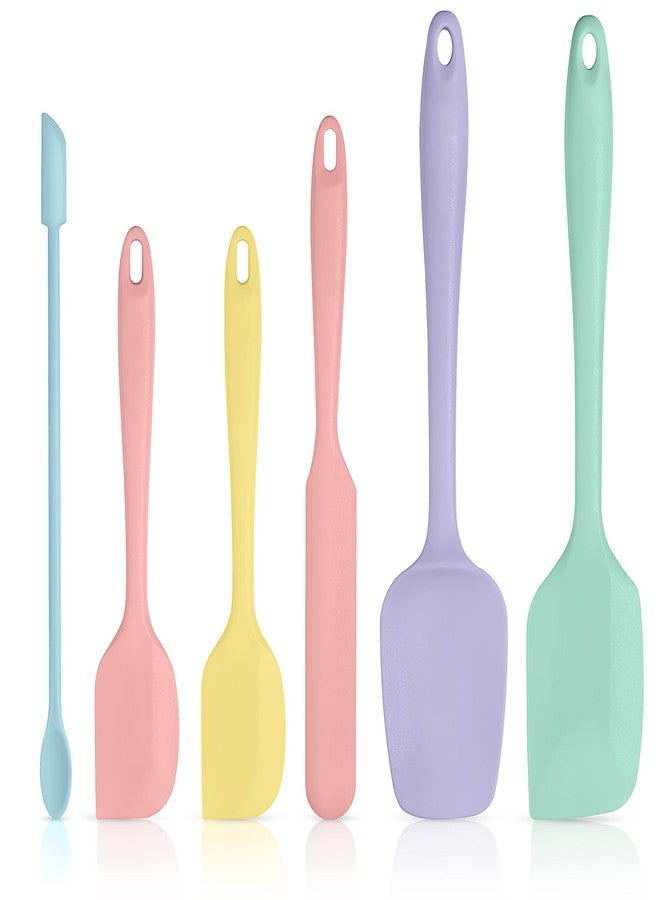 توموروتيك مجموعة ملاعق سيليكون متعددة الأحجام من توموروتك، 6 قطع، 5 ألوان للماكارون، تصميم قطعة واحدة، حواف مرنة، لا تخدش أواني الطهي، آمنة للغسل في غسالة الصحون، مصنوعة من مواد غذائية غير سامة، مقاومة عالية للحرارة من -104 درجة فهرنهايت إلى 600 درجة فهرنهايت - Image 1