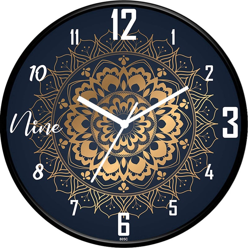 IIK COLLECTION 12-inch Designer Plastic Analogue Round WallClock for Home, Kitchen, Living Room, Bedroom, Office (30 cm x 30 cm x 6 cm) - Image 1