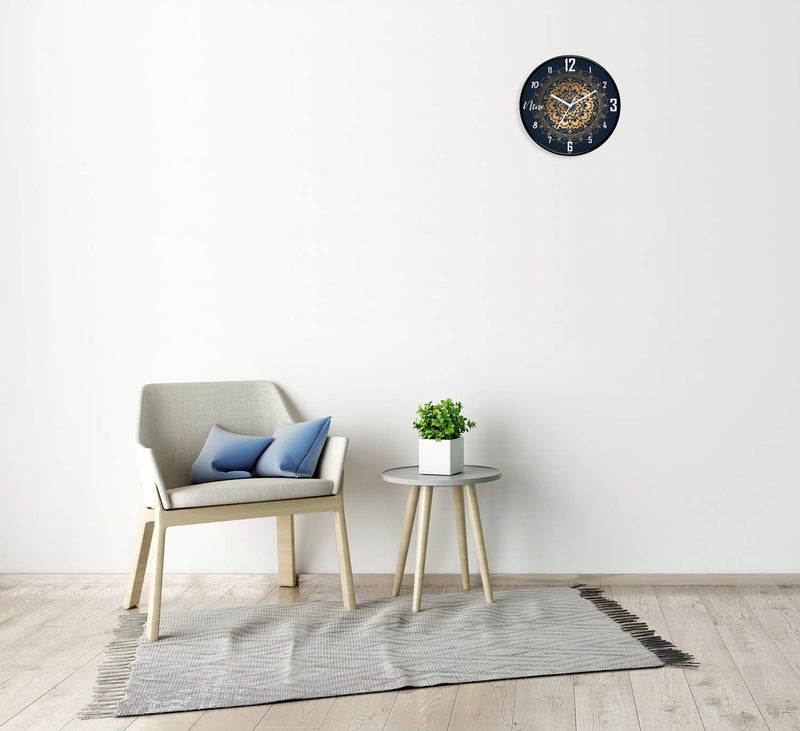IIK COLLECTION 12-inch Designer Plastic Analogue Round WallClock for Home, Kitchen, Living Room, Bedroom, Office (30 cm x 30 cm x 6 cm) - Image 3