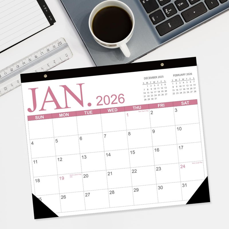 Tuun Fuplan Calendar 2026 - Desk Calendar from January 2026 to June 2027, 2026 Desk Calendar with Holiday Marked, Premium Paper for Organizing, 11'' x 14'',Four Color - Image 4