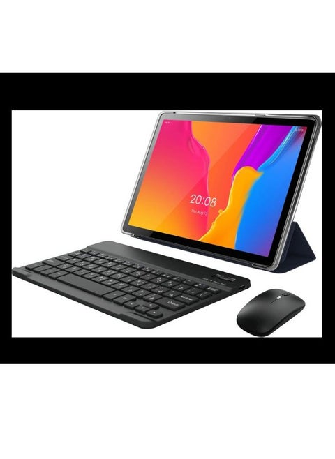 تابلت U15 Pro 5G واي فاي أندرويد مع شاشة 10.1 بوصة وذاكرة وصول عشوائي 16 جيجابايت وذاكرة قراءة فقط 1 تيرابايت وبطارية 10000 مللي أمبير في الساعة مع لوحة مفاتيح عربية لاسلكية باللون الأسود