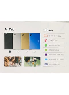 AirTab U15 Pro 5G Wi-Fi Android Tablet with 10.1 Inch Display 16GB RAM 1TB ROM 10000mAh Battery with Wireless Arabic Keyboard Black  - Image 3