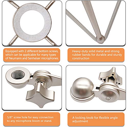 boseen حامل ميكروفون بوسين سبايدر - قاعدة مضادة للاهتزاز معدنية متوافقة مع ميكروفونات نيومان U47 U67 U87 TLM102 TLM103 TLM107 M147 M149 وسنهايزر MK4 MK8 - Image 3
