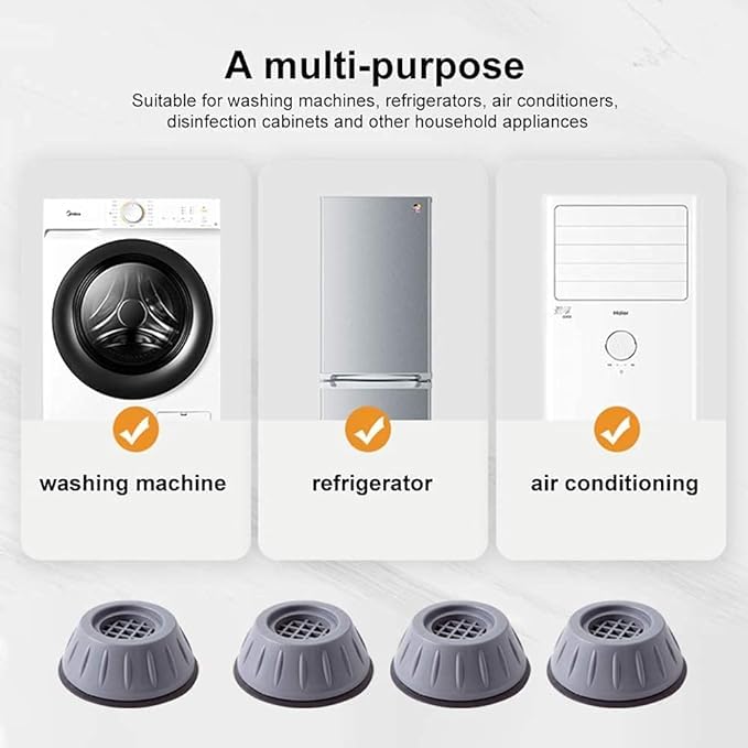 Washing Machine Stand Washing Machine Feet Pads Shock Absorber AntiVibration Pad for Washing Machine Noise Cancellation Leg for Furniture 4 Pieces - Image 2