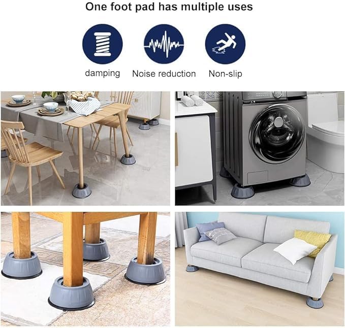Washing Machine Stand Washing Machine Feet Pads Shock Absorber AntiVibration Pad for Washing Machine Noise Cancellation Leg for Furniture 4 Pieces - Image 3