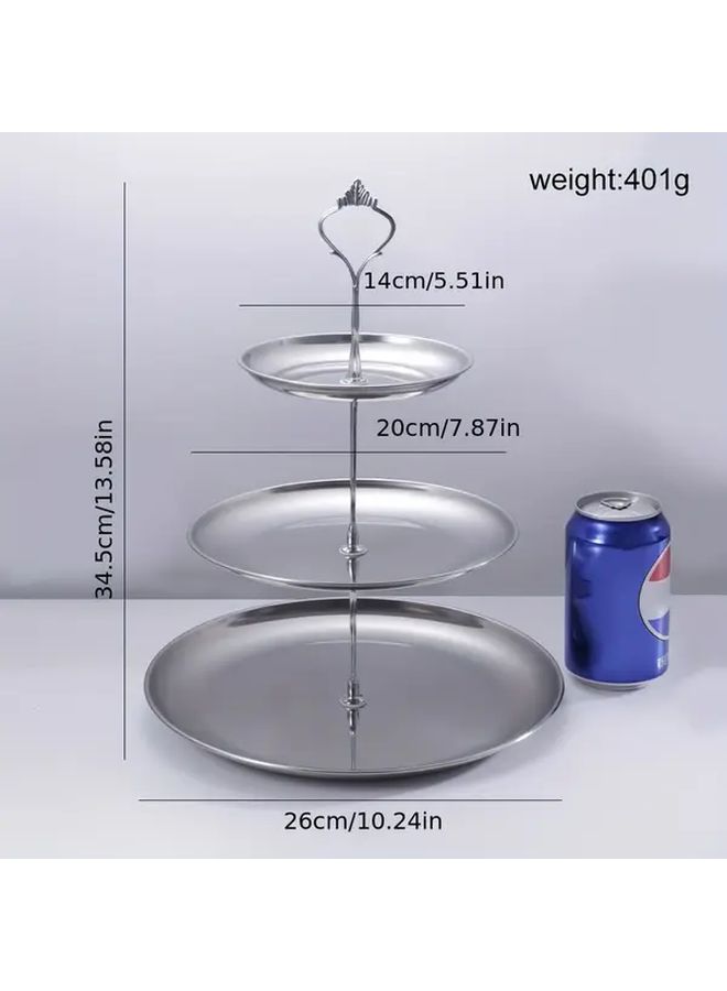 1pc Three Tier Golden Fruit Dessert Cupcake Stand Elegant Dried Fruit Snack Plate Cake Tray For Tea Party Living Room Home Coffee Bar Decoration - Image 3