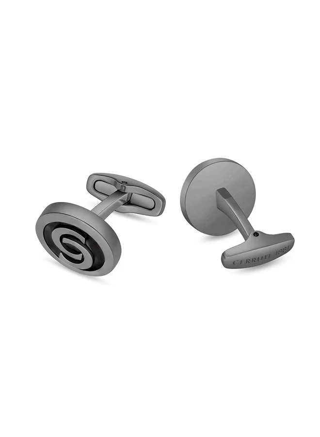 CERRUTI 1881  Orlando Grey and Silver Stainless Steel Cufflinks for Men for Men | Best Price UAE