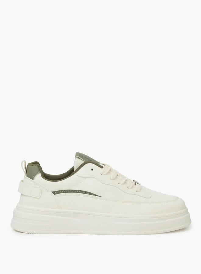 Styli Off White Lace-Up Minimal Casual Sneakers