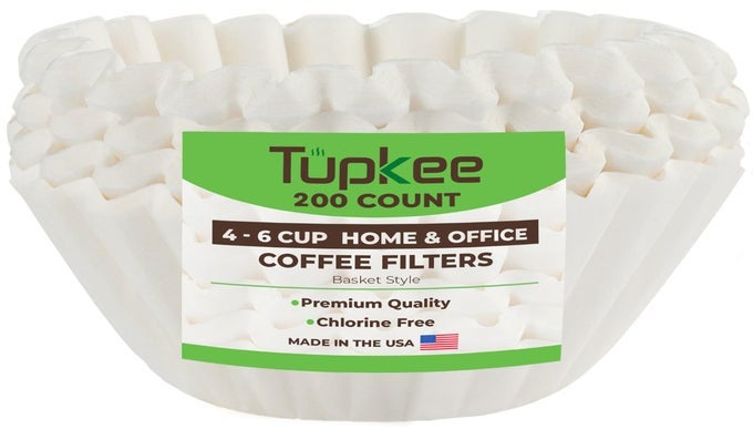 COFFEE FILTERS 46 CUPS 200 COUNT JUNIOR BASKET STYLE WHITE PAPER CHLORINE FREE 5 CUP COFFEE FILTER MADE IN THE USA