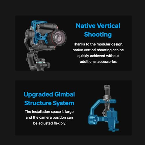 FeiyuTech SCORP-C2 Camera Stabilizer Handheld Gimbal for DSLR&Mirrorless Camera for Sony/Canon/Nikon/Panasonic/Fujifilm,Max 7.71lbs Professional 3-Axis Video Stabilizer,Official-Authorized - Image 5