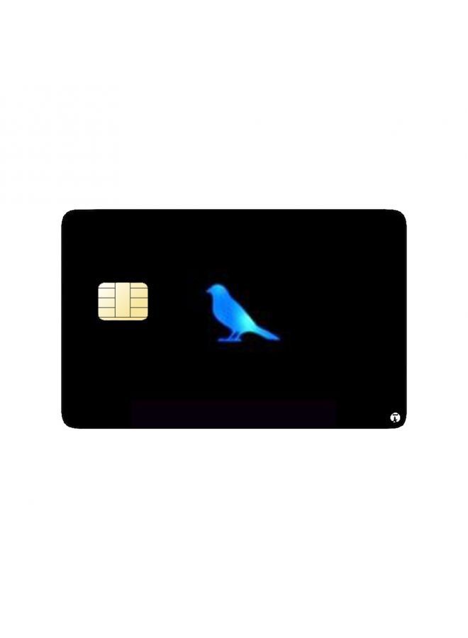 RKN PRINTED BANK CARD STICKER Aesthetic Blue Bird Drawing - Image 1