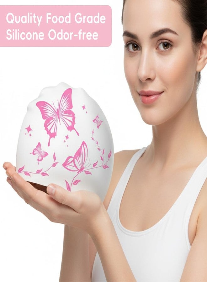 برو بيروس قبعة سباحة بروبيروس® للنساء والفتيات، مصنوعة من السيليكون المقاوم للماء، قبعة سباحة مريحة بدون ضغط، قبعة سباحة للشعر الطويل، قبعة سباحة نسائية مقاومة للتجاعيد للشعر الطويل، مزينة بطبعات فراشات - Image 4