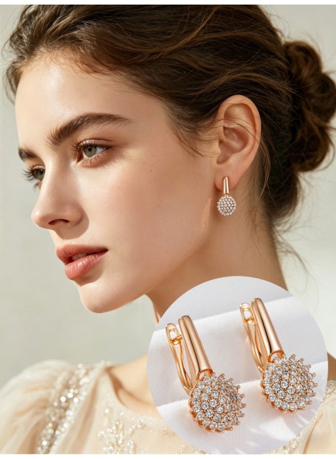 Arrangeli Unique Cutting Technique Gemstone Earrings for Women – Dazzling Brilliance Natural Zircon Jewelry – Perfect Gift for Wife, Mother, Sister, Daughter, Grandma – Birthday Anniversary Ramadan Eid Present (H0203) - Image 1
