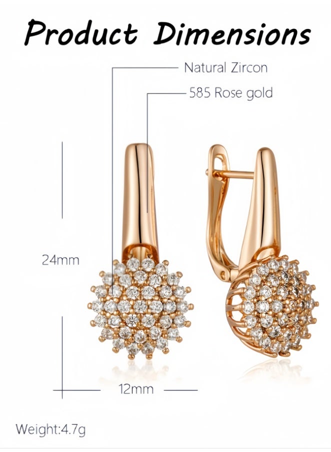 Arrangeli Unique Cutting Technique Gemstone Earrings for Women – Dazzling Brilliance Natural Zircon Jewelry – Perfect Gift for Wife, Mother, Sister, Daughter, Grandma – Birthday Anniversary Ramadan Eid Present (H0203) - Image 2