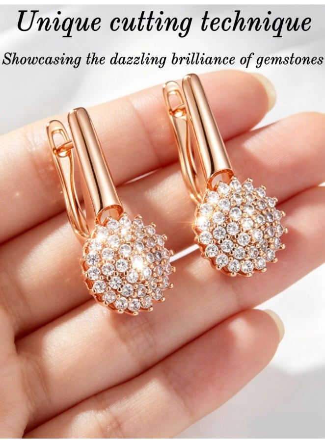 Arrangeli Unique Cutting Technique Gemstone Earrings for Women – Dazzling Brilliance Natural Zircon Jewelry – Perfect Gift for Wife, Mother, Sister, Daughter, Grandma – Birthday Anniversary Ramadan Eid Present (H0203) - Image 4
