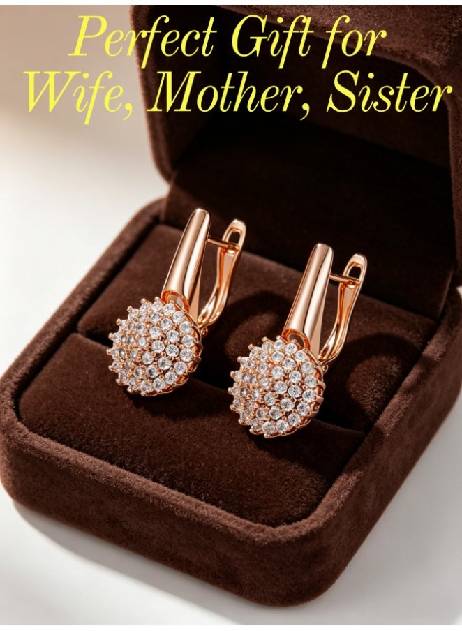 Arrangeli Unique Cutting Technique Gemstone Earrings for Women – Dazzling Brilliance Natural Zircon Jewelry – Perfect Gift for Wife, Mother, Sister, Daughter, Grandma – Birthday Anniversary Ramadan Eid Present (H0203) - Image 5