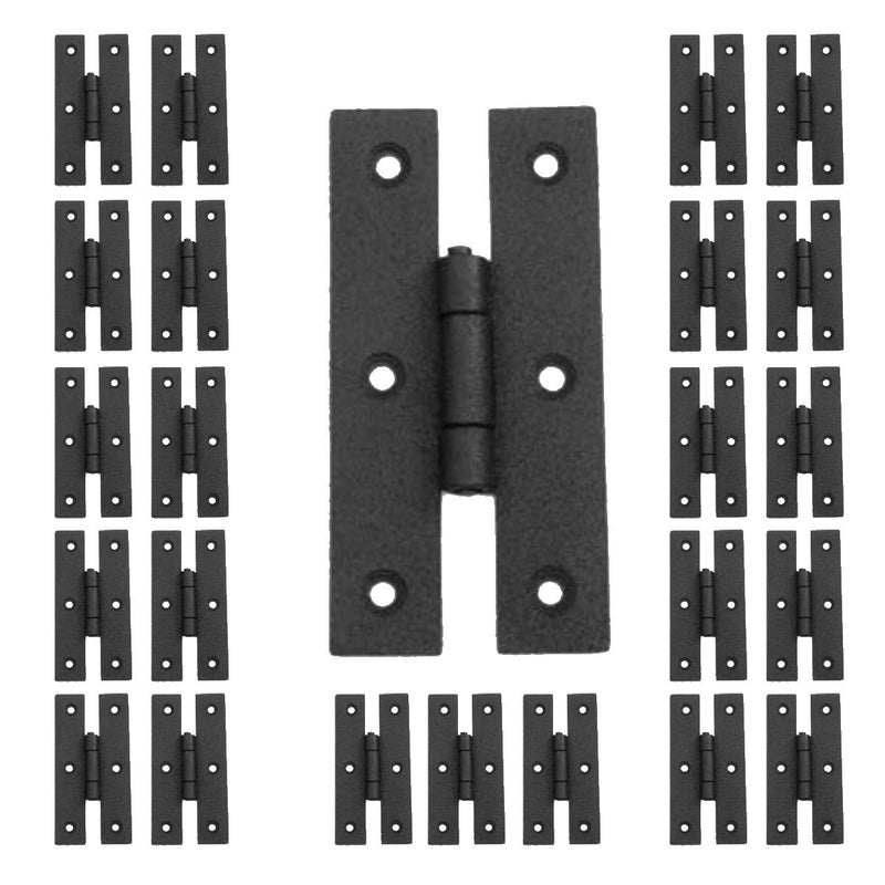 Renovators Supply Manufacturing Renovators Supply Manufacturing Black H Cabinet Hinges 3 in Wrought Iron Kitchen Cabinet Hinge with Hardware Pack of 24 