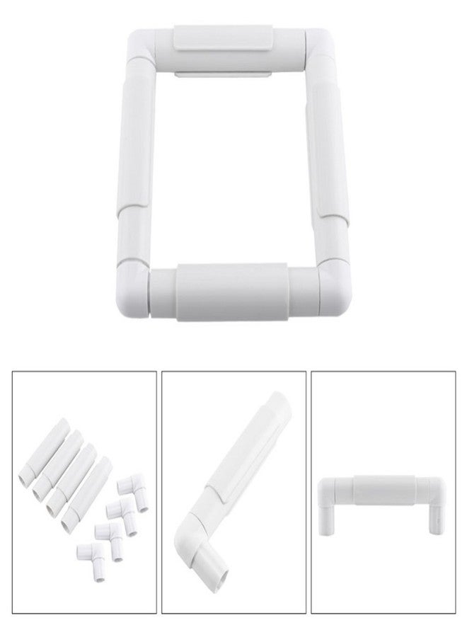 QSZKeer Square Embroidery Hoop, Plastic Cross Stitch Frame White Cross Stitching Frame Sewing Hoop Handhold Craft Clip Frame Embroidery Snap Frame Hoop DIY Sewing Tools for Cross Stitching (6x6 inches) - Image 4