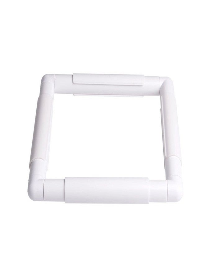 QSZKeer Square Embroidery Hoop, Plastic Cross Stitch Frame White Cross Stitching Frame Sewing Hoop Handhold Craft Clip Frame Embroidery Snap Frame Hoop DIY Sewing Tools for Cross Stitching (6x6 inches) - Image 1
