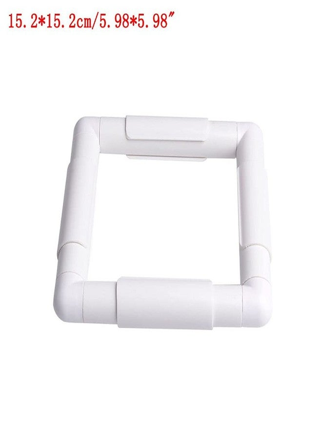 QSZKeer Square Embroidery Hoop, Plastic Cross Stitch Frame White Cross Stitching Frame Sewing Hoop Handhold Craft Clip Frame Embroidery Snap Frame Hoop DIY Sewing Tools for Cross Stitching (6x6 inches) - Image 3