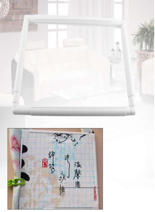 QSZKeer Square Embroidery Hoop, Plastic Cross Stitch Frame White Cross Stitching Frame Sewing Hoop Handhold Craft Clip Frame Embroidery Snap Frame Hoop DIY Sewing Tools for Cross Stitching (6x6 inches) - Image 5
