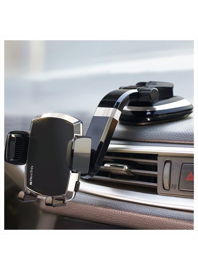 Bestrix Phone Holder for Car, SmartClamp Car Phone Mount | Dashboard Cell Phone Car Phone Holder Compatible with iPhone 14 13 12 11 Pro, Xr, Xs, XS MAX,XR,X, Galaxy S22 S21 S20 & All Smartphones - Image 1