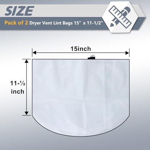 Flamorrow 2 Pack Dryer Vent Lint Bags Indoor Outdoor Dryer Vent Lint Traps to Capture Lints and Dusts Form Ventless Dryers Vents Lints Catcher and Filter Bags for Electric Clothes Dryers - Image 5
