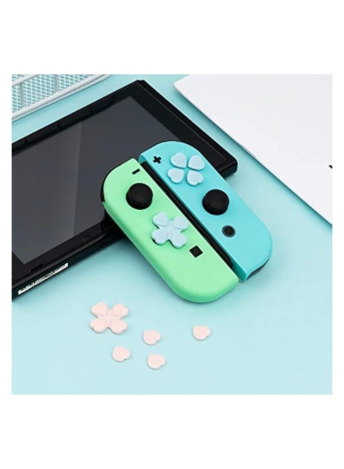 بروماس 4 قطع من أغطية أزرار قبضة الإبهام، أغطية أزرار القلب، غطاء عصا التحكم متوافق مع نينتندو سويتش/OLED - وردي وأزرق - Image 4