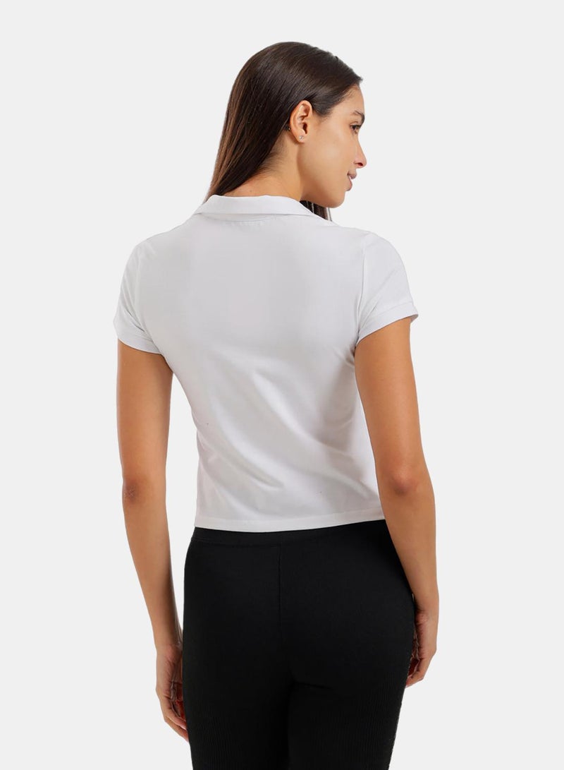 Carina Cropped Polo T-Shirt - Image 4