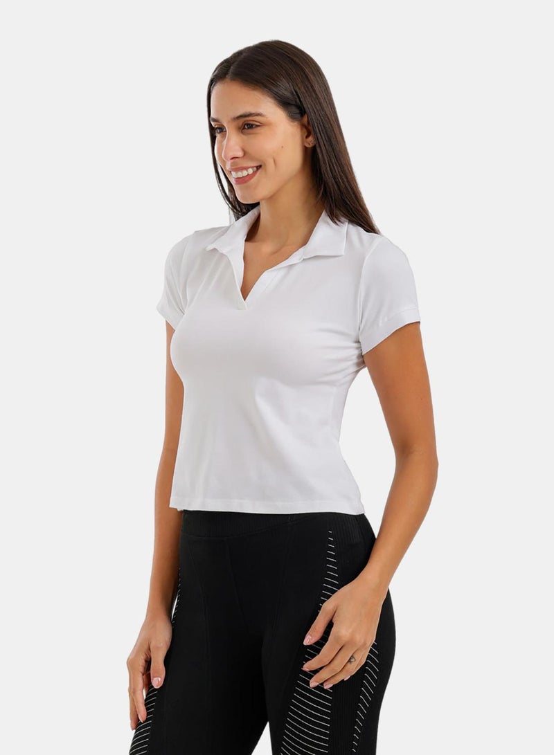 Carina Cropped Polo T-Shirt - Image 3