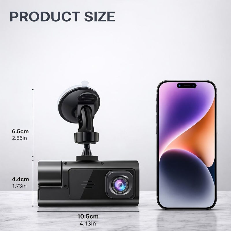 كاميرا أمامية بدقة 1080P وخلفية بدقة 720P مع بطاقة ذاكرة بسعة 64 جيجابايت مرفقة - Image 2