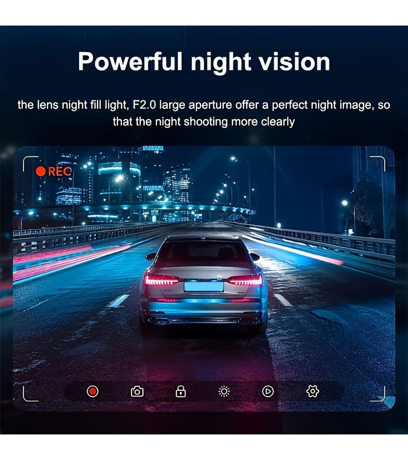 كاميرا أمامية بدقة 1080P وخلفية بدقة 720P مع بطاقة ذاكرة بسعة 64 جيجابايت مرفقة - Image 4