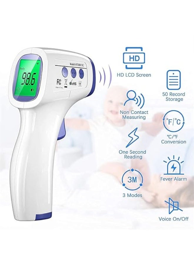 مجموعة العناية الصحية 2 في 1 – جهاز قياس الحرارة بالجبين بالأشعة تحت الحمراء بدون ملامسة + مقياس التأكسج النبضي للأصابع مع البطارية - Image 3