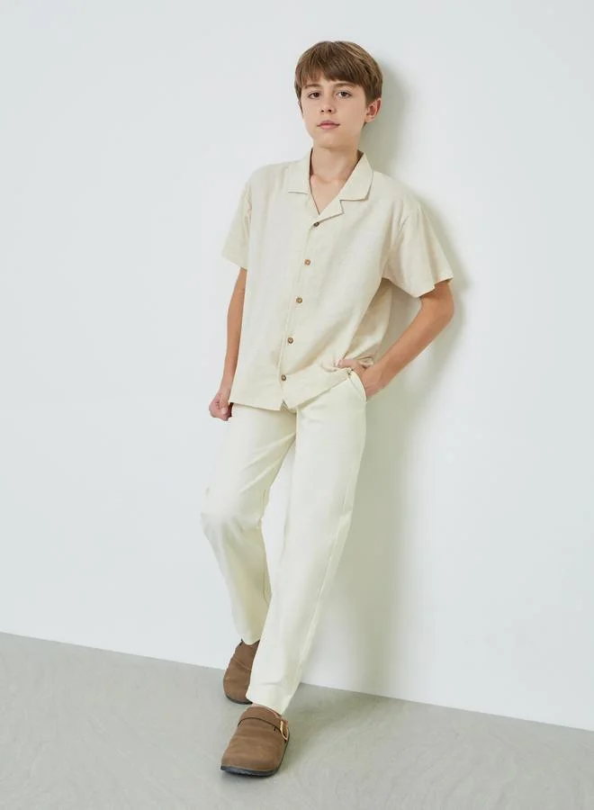 ستايلي Teen Boys Resort Collar Cotton Shirt