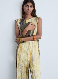 MANGO Long Satin Textured Jumpsuit  - Image 5