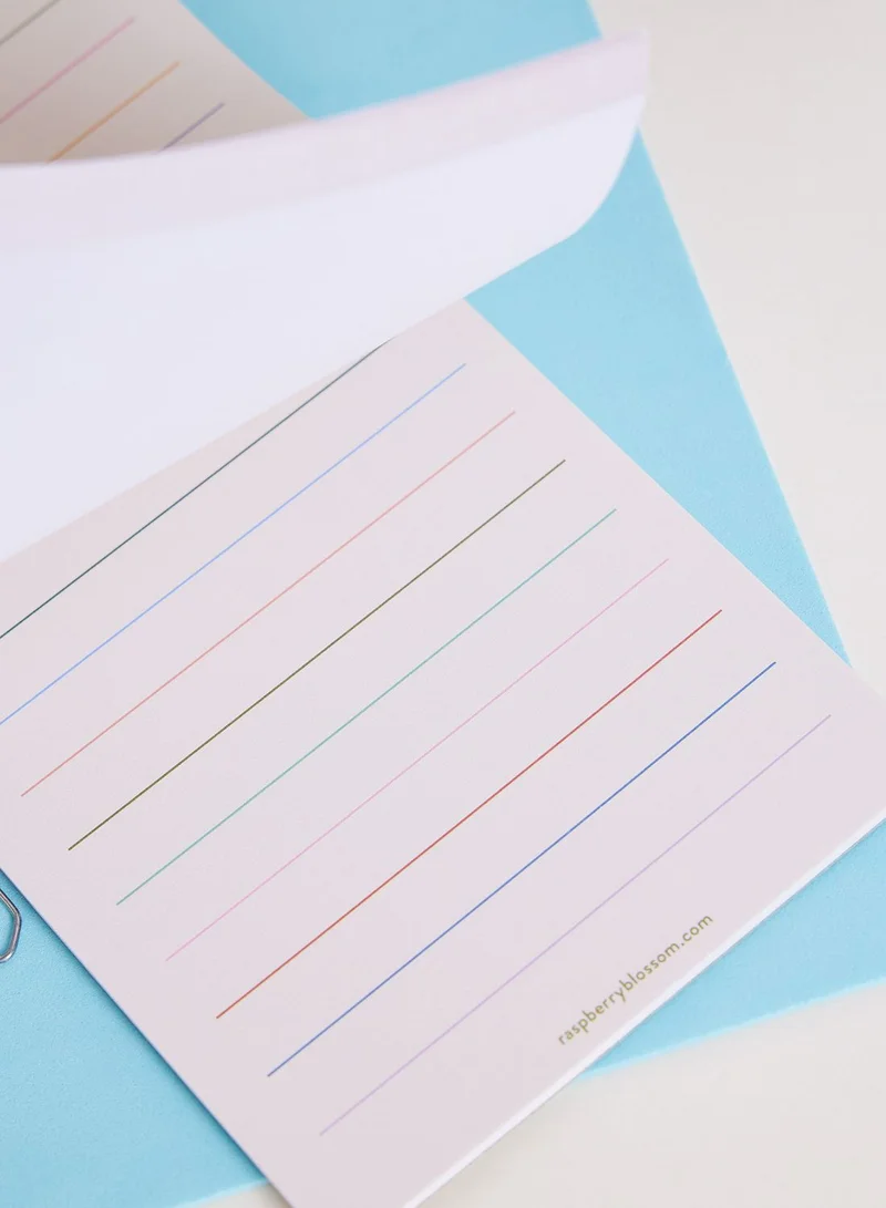 Raspberry Blossom Coloured Lines List Pad