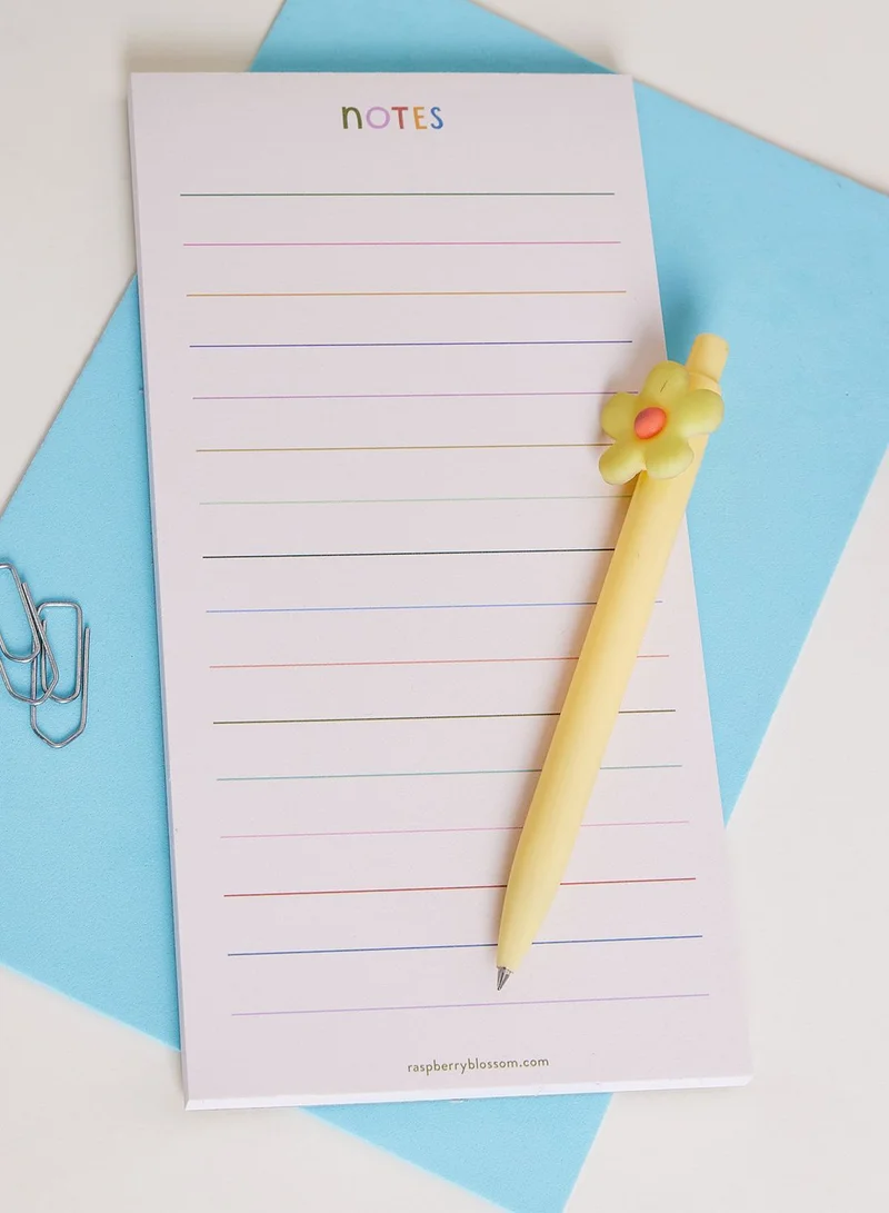 Raspberry Blossom Coloured Lines List Pad